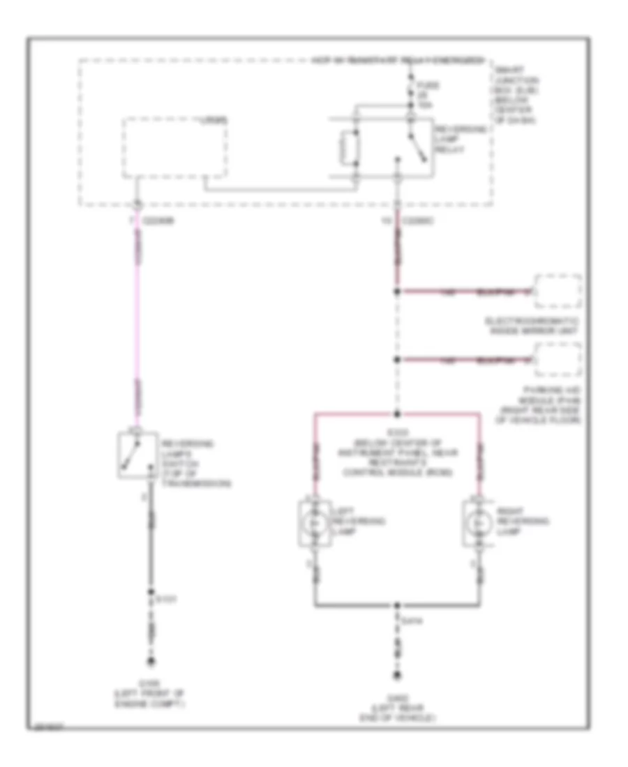 Back-up Lamps Wiring Diagram, MT Except Hybrid for Ford Escape 2007