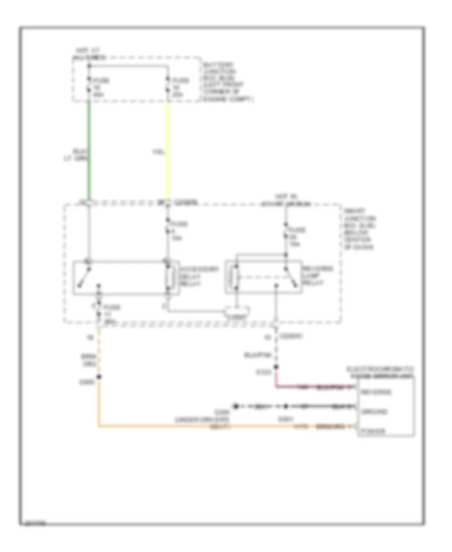 Electrochromic Mirror Wiring Diagram Except Hybrid for Ford Escape 2007