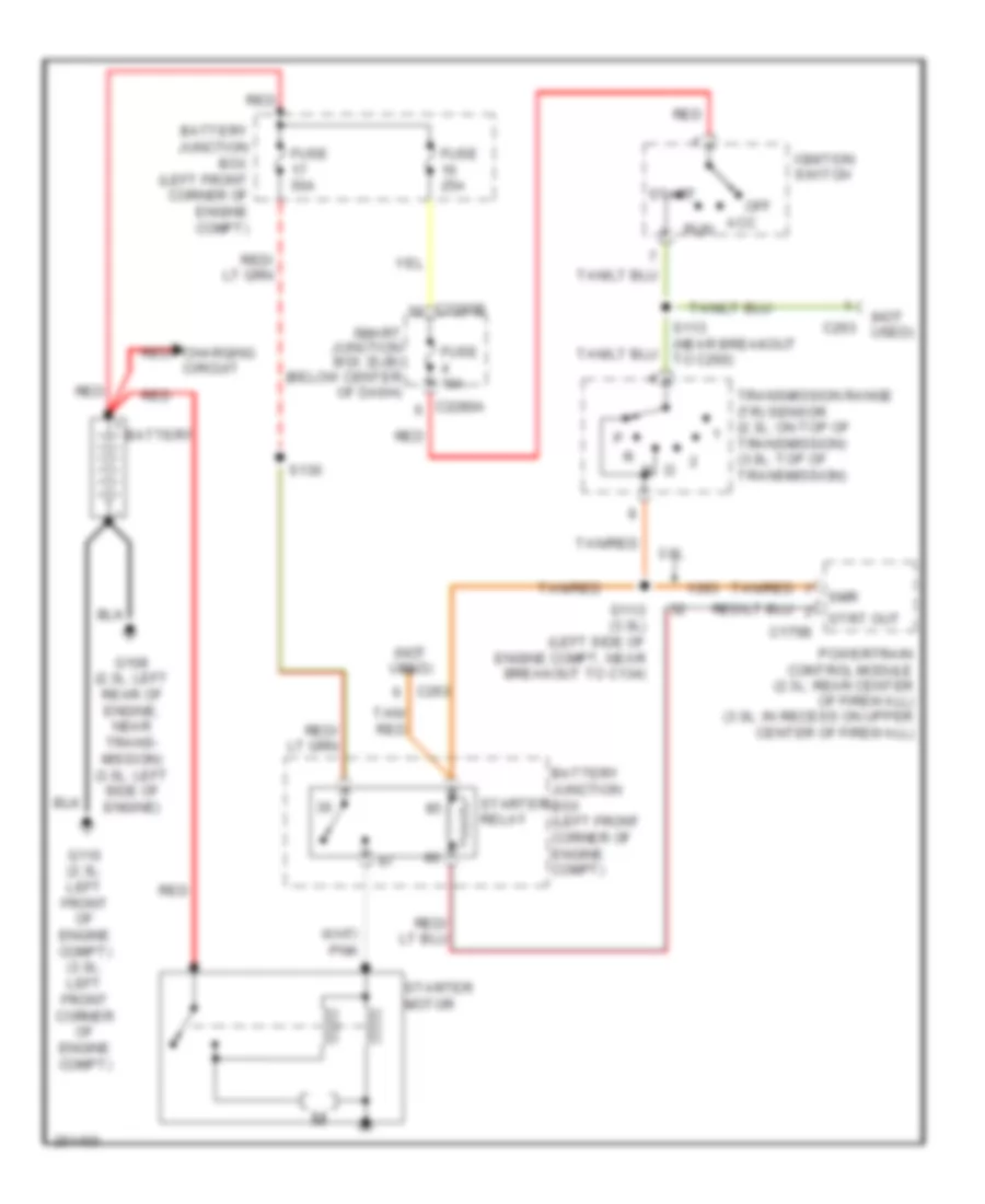 Starting Wiring Diagram, AT Except Hybrid for Ford Escape 2007