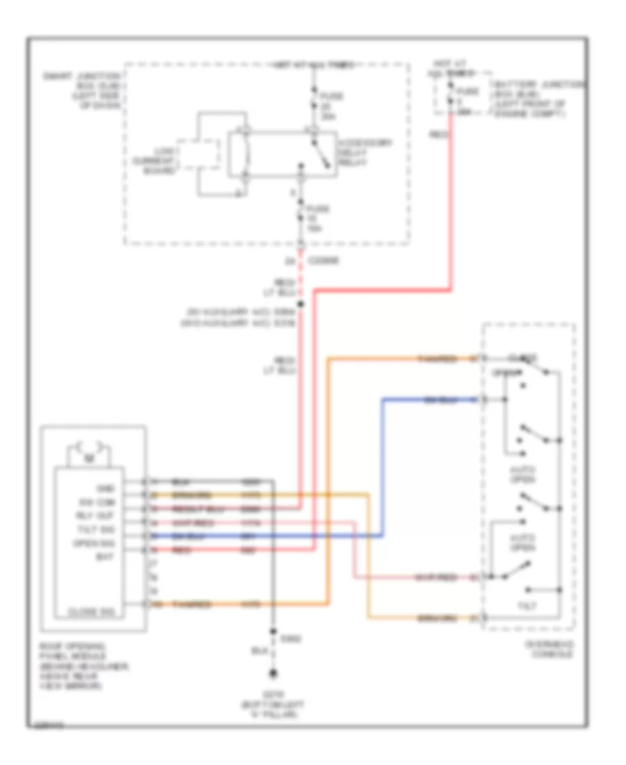 Power TopSunroof Wiring Diagram for Ford Five Hundred Limited 2006