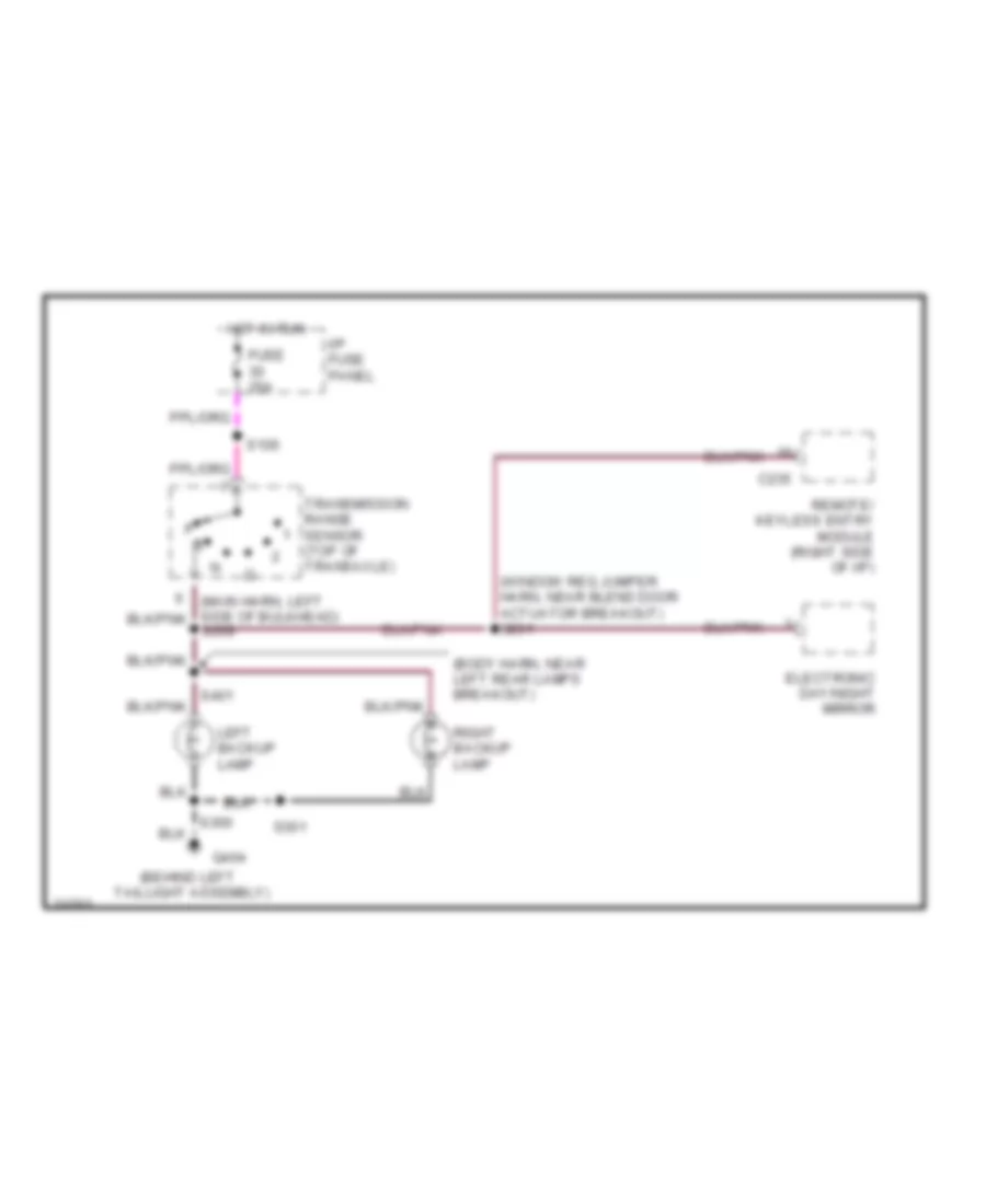 Back up Lamps Wiring Diagram for Ford Windstar GL 1996