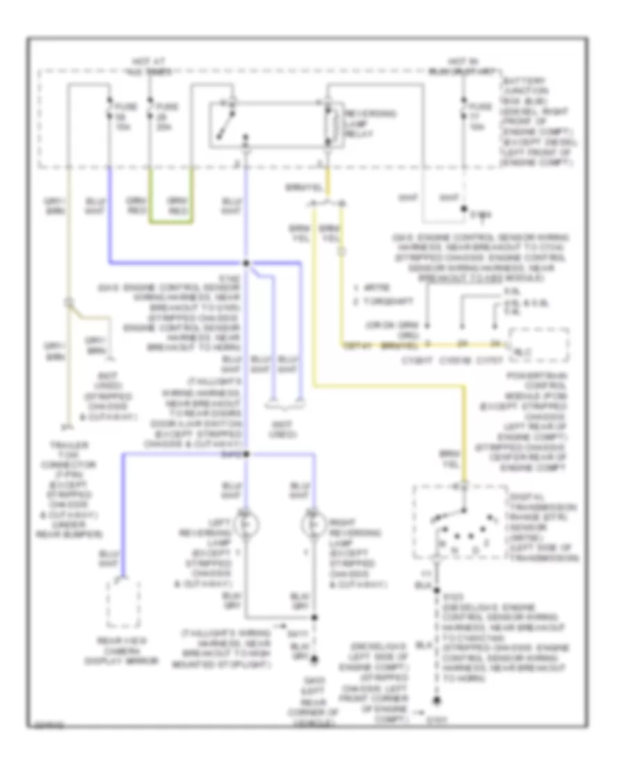 Backup Lamps Wiring Diagram for Ford Cutaway E250 2010