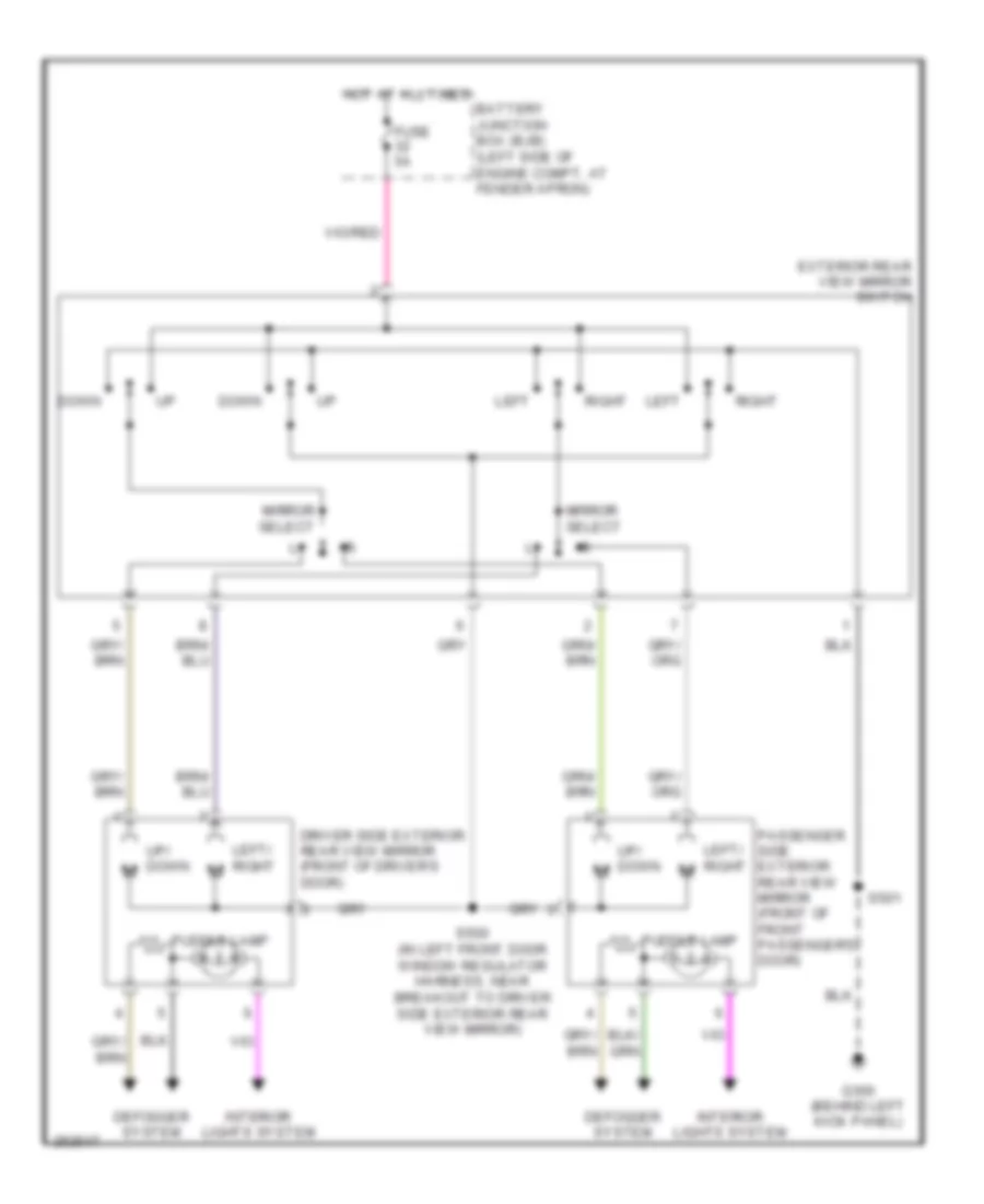 Power Mirrors Wiring Diagram for Ford Explorer 2007