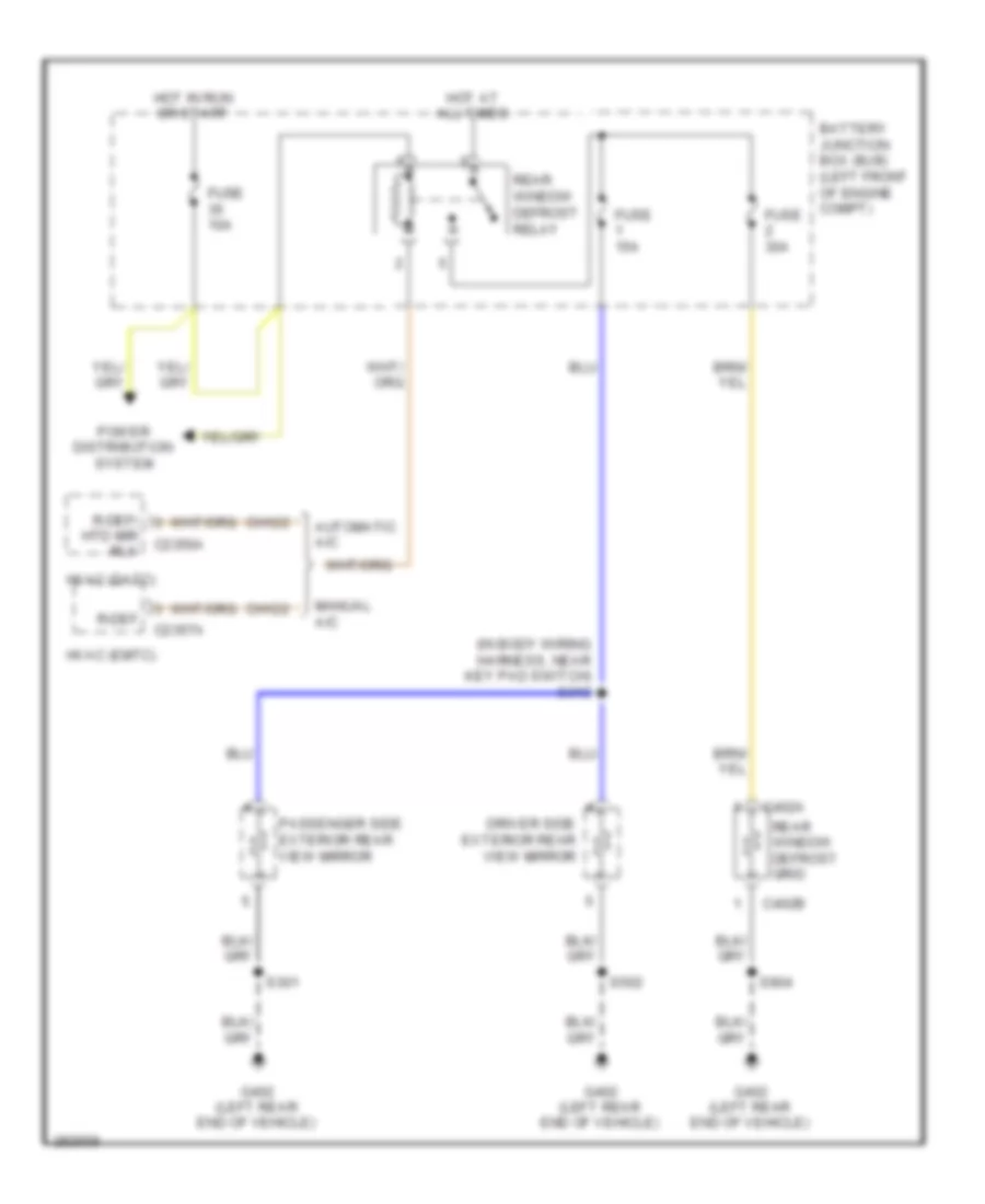 Defoggers Wiring Diagram Except Hybrid for Ford Escape 2008