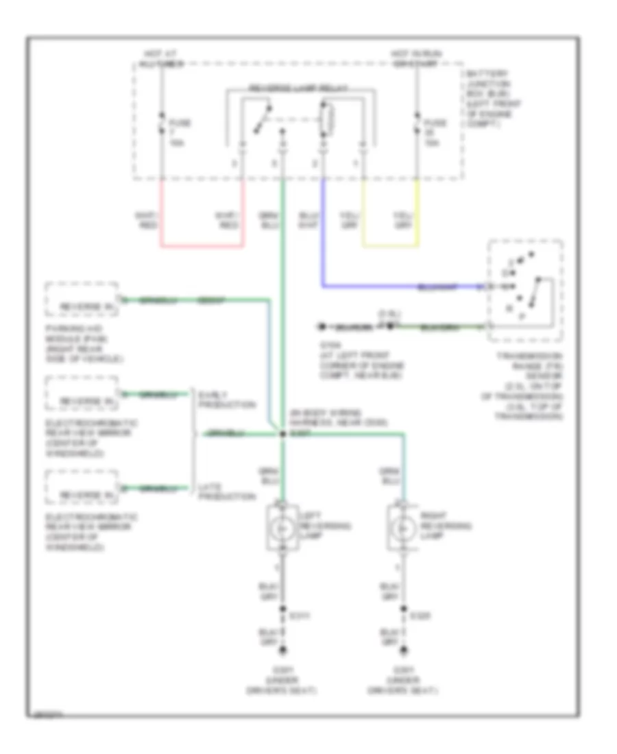 Backup Lamps Wiring Diagram A T Except Hybrid for Ford Escape 2008