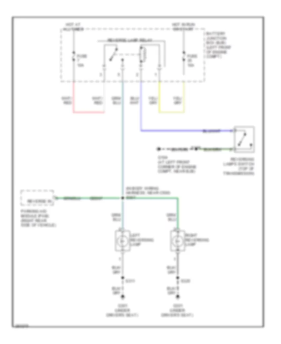 Backup Lamps Wiring Diagram, MT Except Hybrid for Ford Escape 2008