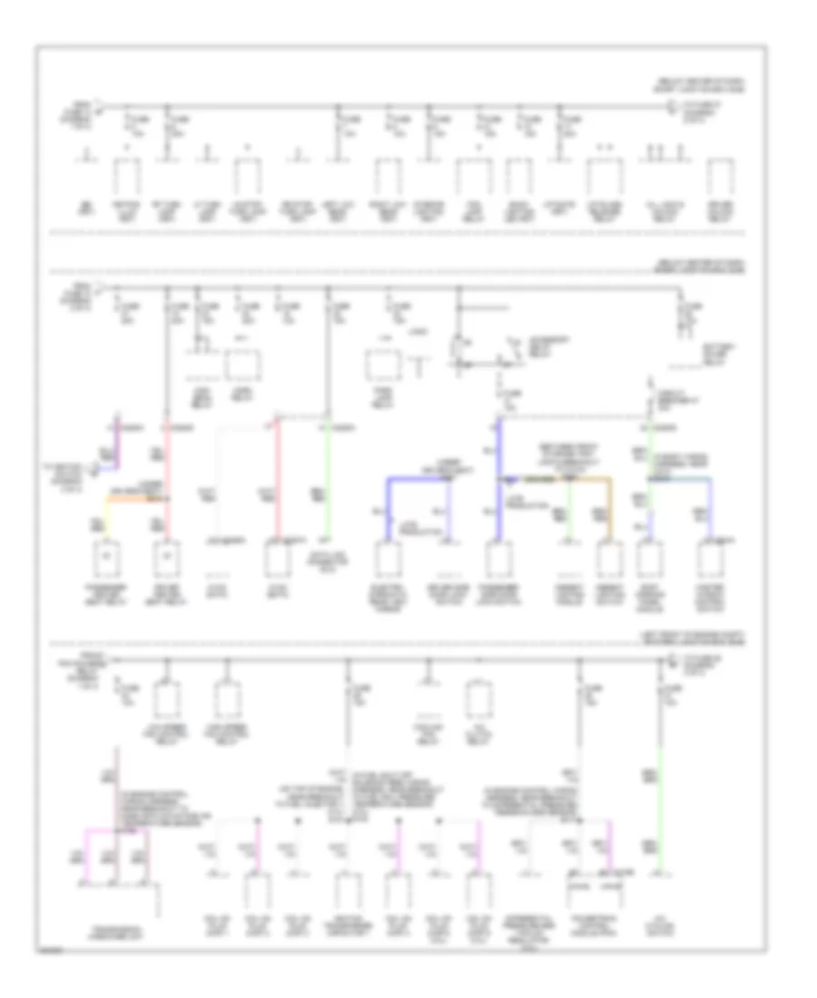 Power Distribution Wiring Diagram, Except Hybrid (2 of 4) for Ford Escape 2008