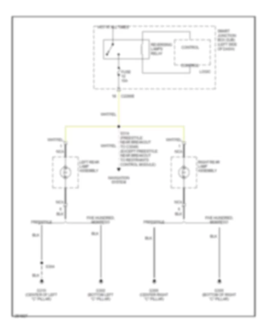 Back up Lamps Wiring Diagram for Ford Five Hundred Limited 2007