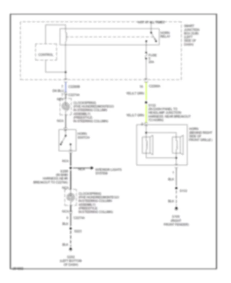 Horn Wiring Diagram for Ford Five Hundred Limited 2007