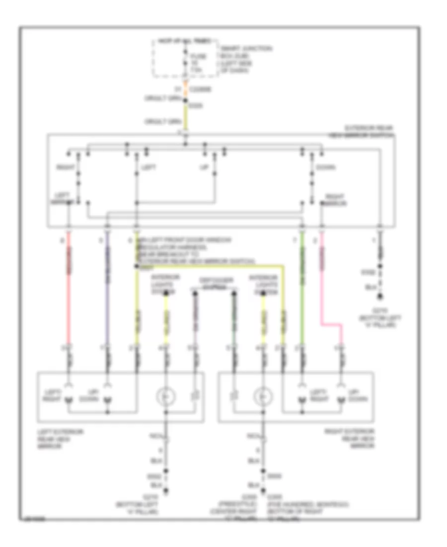 Power Mirrors Wiring Diagram for Ford Five Hundred Limited 2007