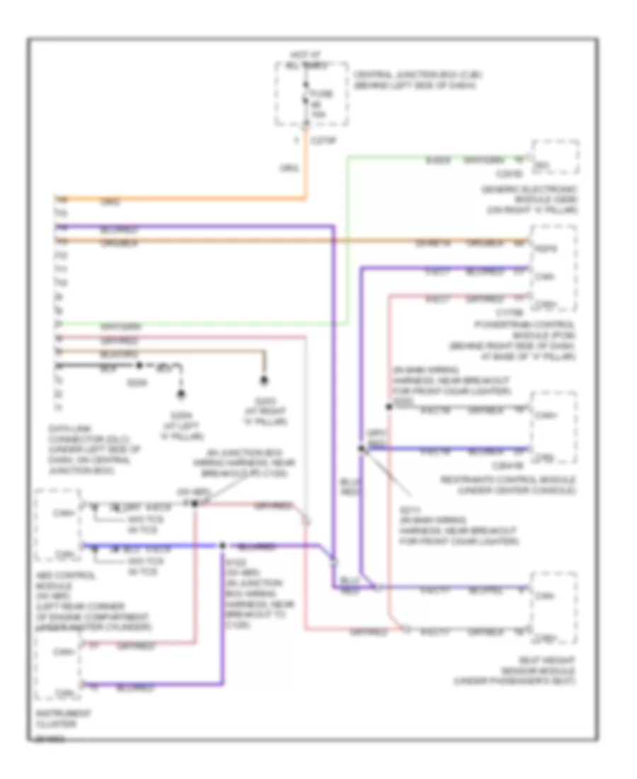 Computer Data Lines Wiring Diagram for Ford Focus S 2007