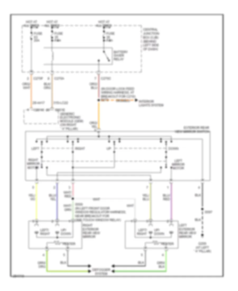 Power Mirrors Wiring Diagram for Ford Focus S 2007