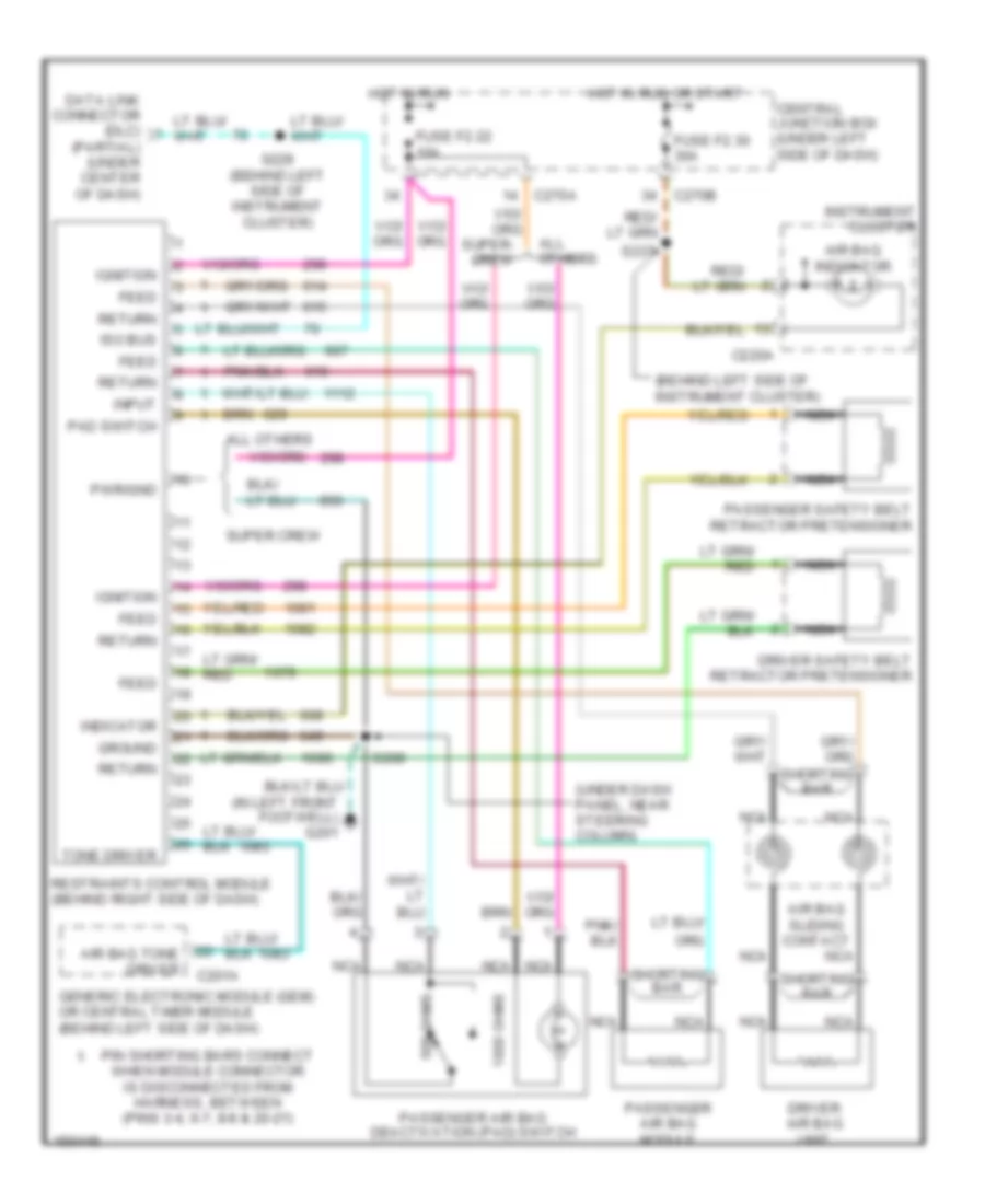 Supplemental Restraint Wiring Diagram for Ford Pickup F150 2002