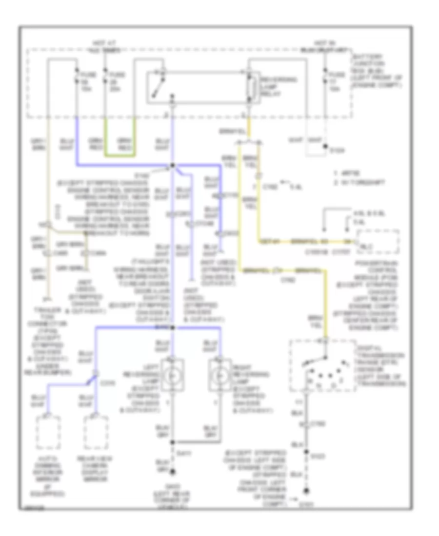 Backup Lamps Wiring Diagram for Ford E 250 Super Duty 2013