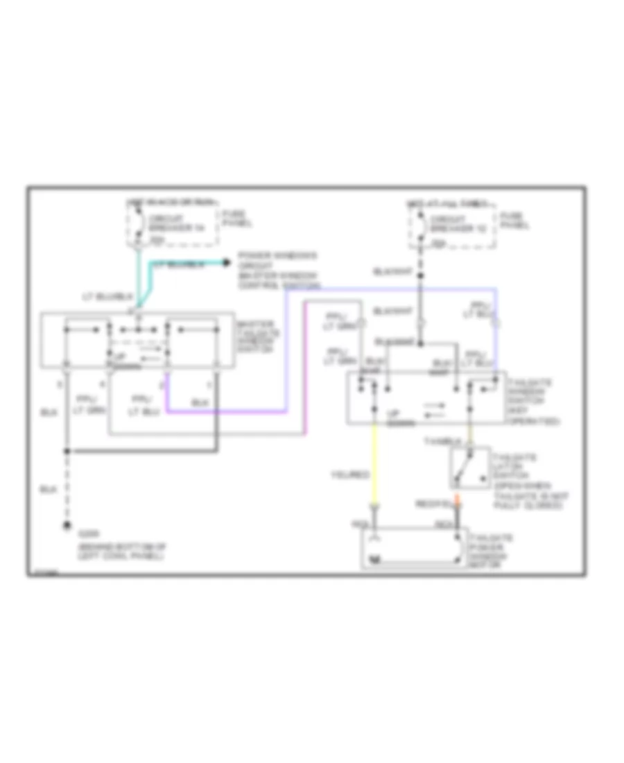 Tailgate Power Window Wiring Diagram for Ford Bronco 1995