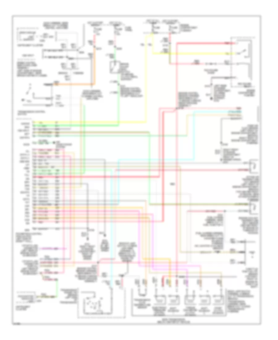 5.0L, E4OD Transmission Wiring Diagram for Ford Bronco 1995