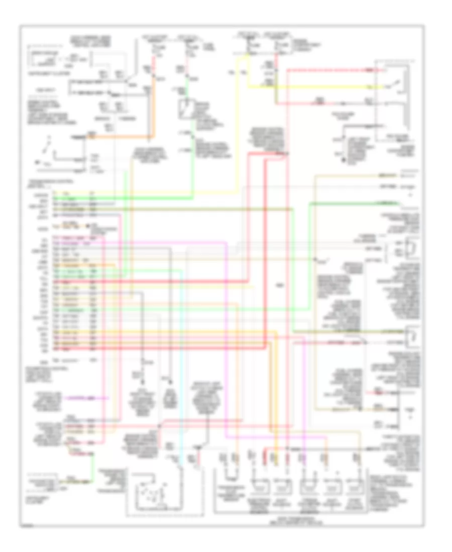 5.8L, Transmission Wiring Diagram, Except California for Ford Bronco 1995