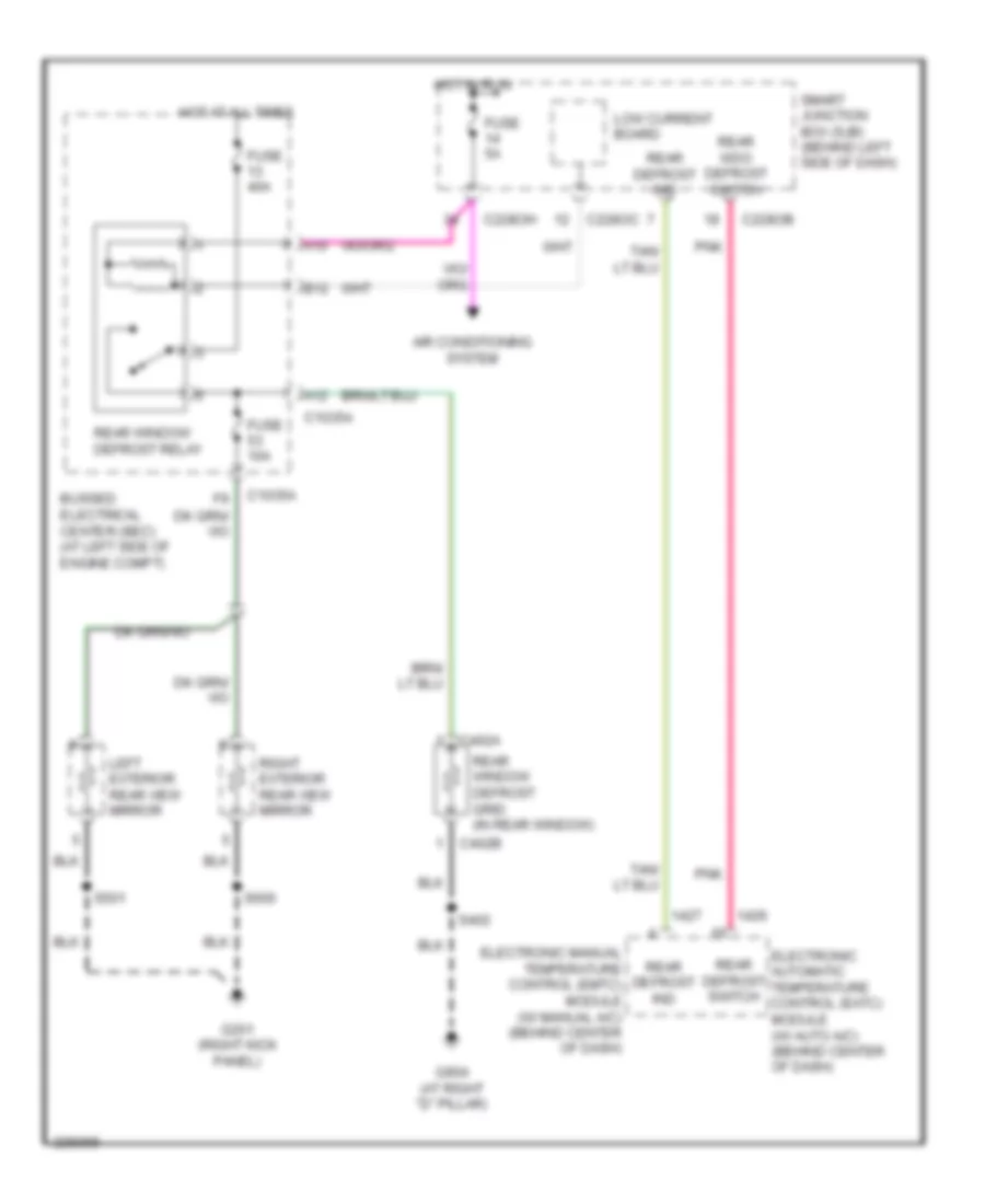 Defoggers Wiring Diagram for Ford Freestar Limited 2007