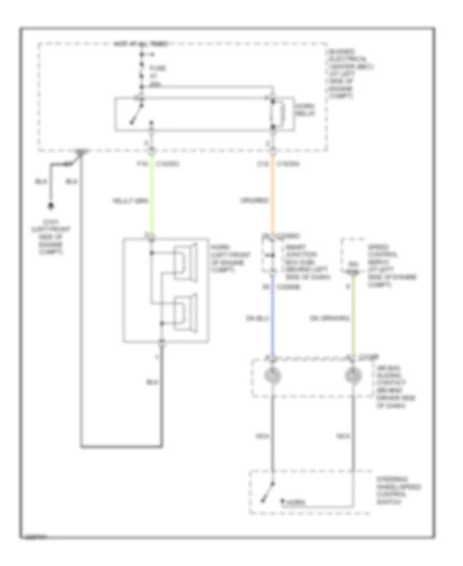 Horn Wiring Diagram for Ford Freestar Limited 2007