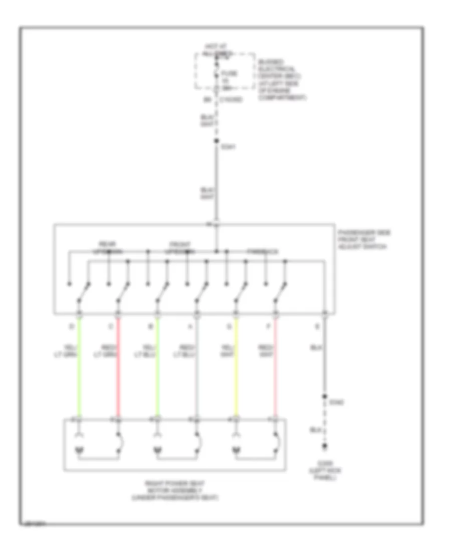 Passenger Power Seat Wiring Diagram for Ford Freestar Limited 2007