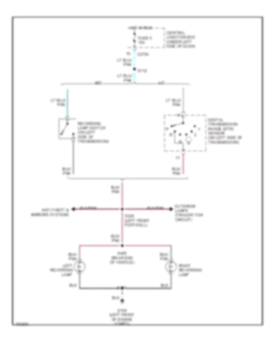 Back up Lamps Wiring Diagram for Ford Pickup F250 Super Duty 2002