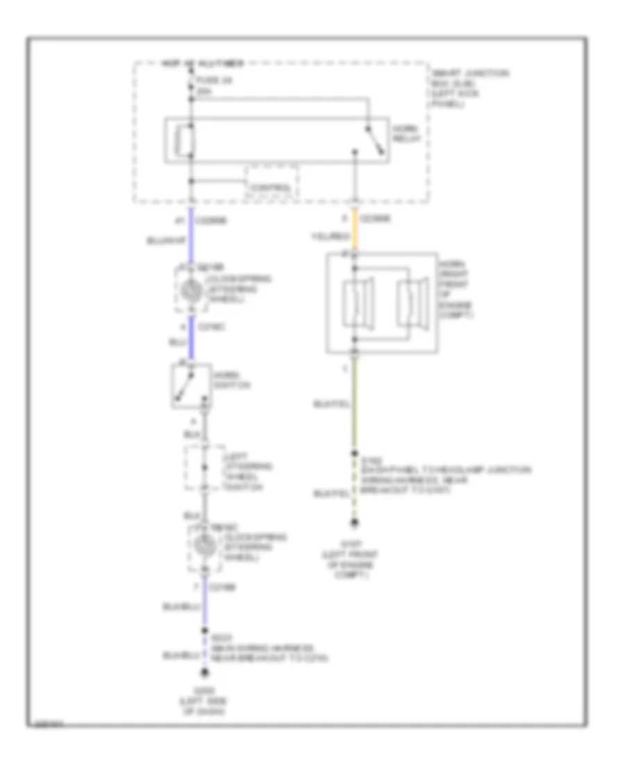 Horn Wiring Diagram, without Stripped Chassis for Ford E450 Super Duty 2010