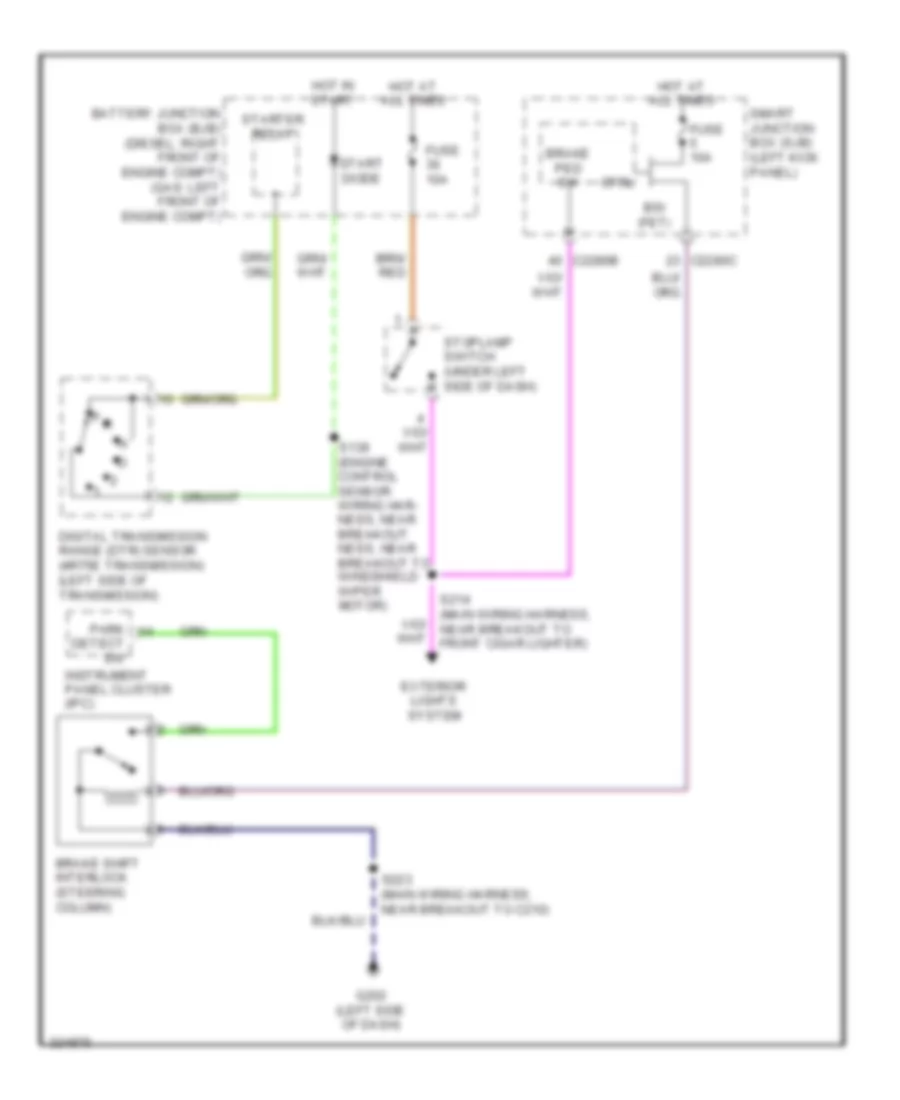 Shift Interlock Wiring Diagram, without Stripped Chassis for Ford E450 Super Duty 2010