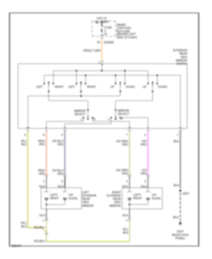 Power Mirrors Wiring Diagram without Heated Signal Mirrors for Ford Freestar Limited 2006