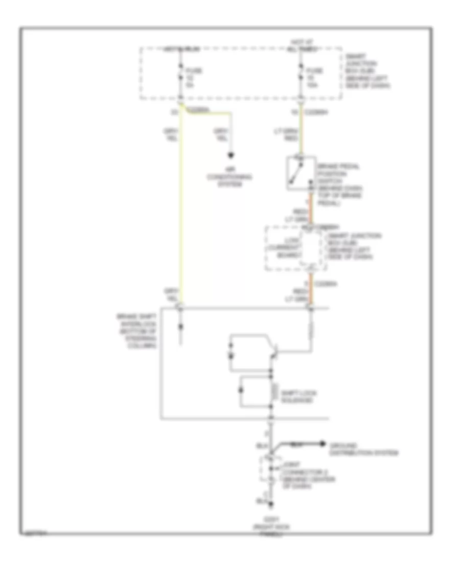 Shift Interlock Wiring Diagram for Ford Freestar Limited 2006