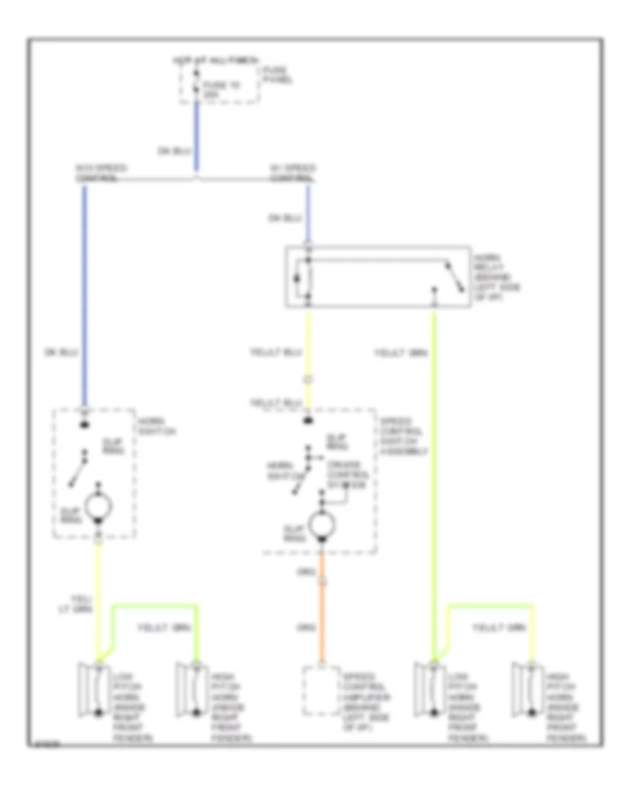 Horn Wiring Diagram for Ford Escort GT 1990