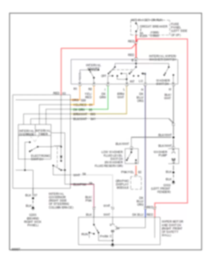 Interval WiperWasher Wiring Diagram for Ford Escort GT 1990