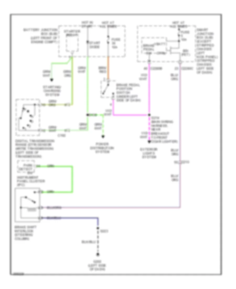 Shift Interlock Wiring Diagram, without Stripped Chassis for Ford E-350 Super Duty 2013