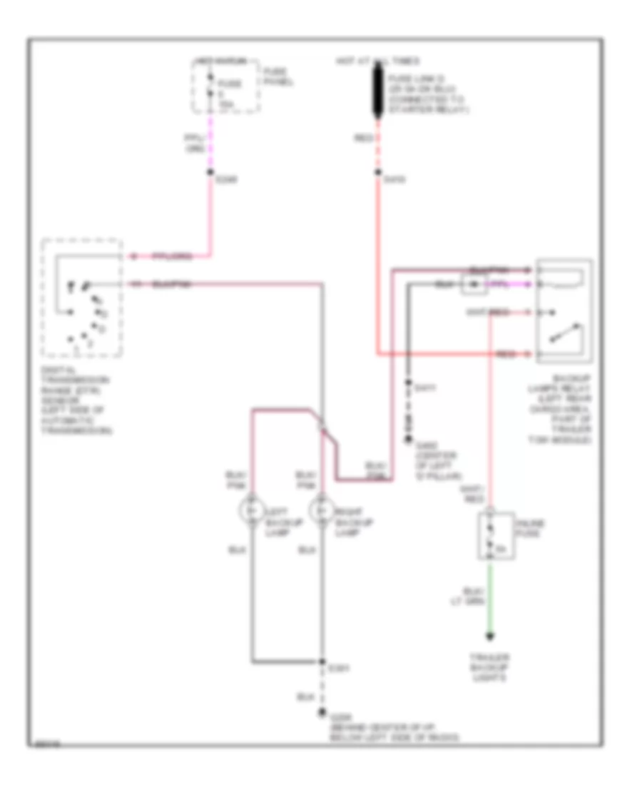 Back up Lamps Wiring Diagram for Ford Aerostar 1997