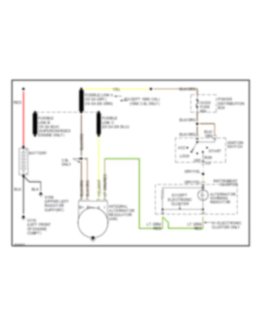 Charging Wiring Diagram for Ford Thunderbird 1992