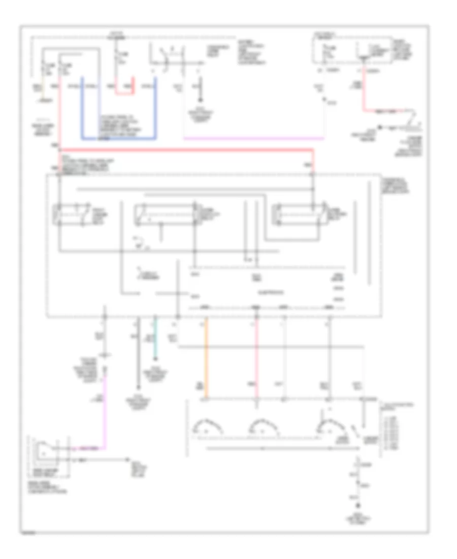Электросхема передних стеклоочистителей дворников и омывателя лобового стекла для Ford Freestyle SEL 2007