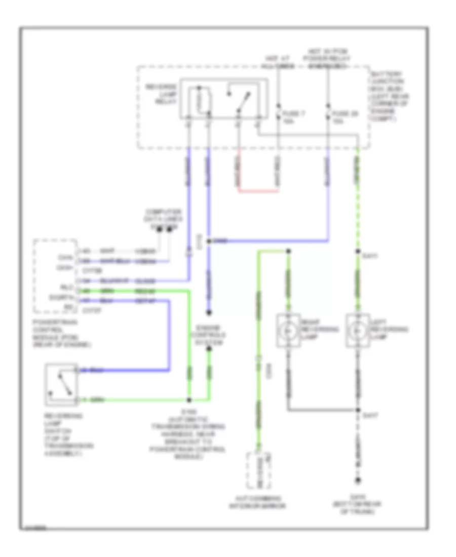Backup Lamps Wiring Diagram, MT for Ford Focus SES 2011