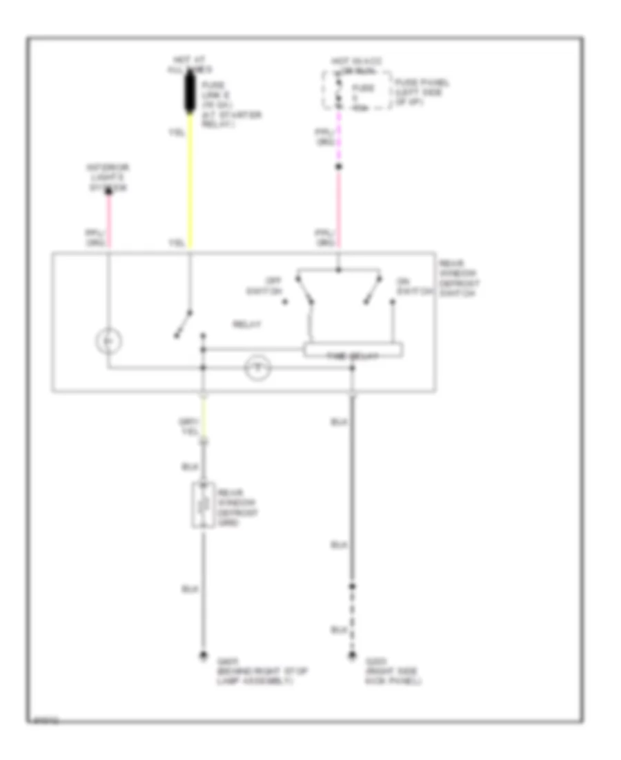 Defogger Wiring Diagram for Ford Escort LX 1990
