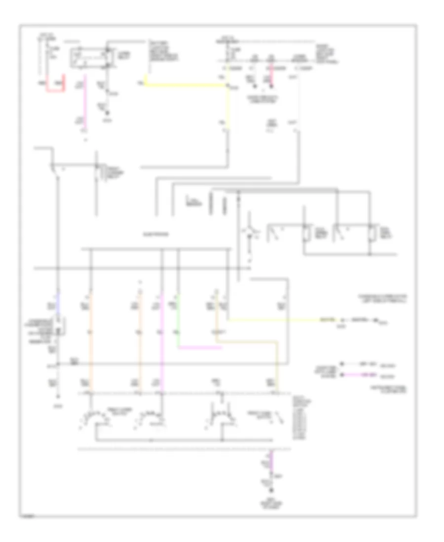 Электросхема стеклоочистителя, дворников и омывателя для Ford Mustang Shelby GT500 2014