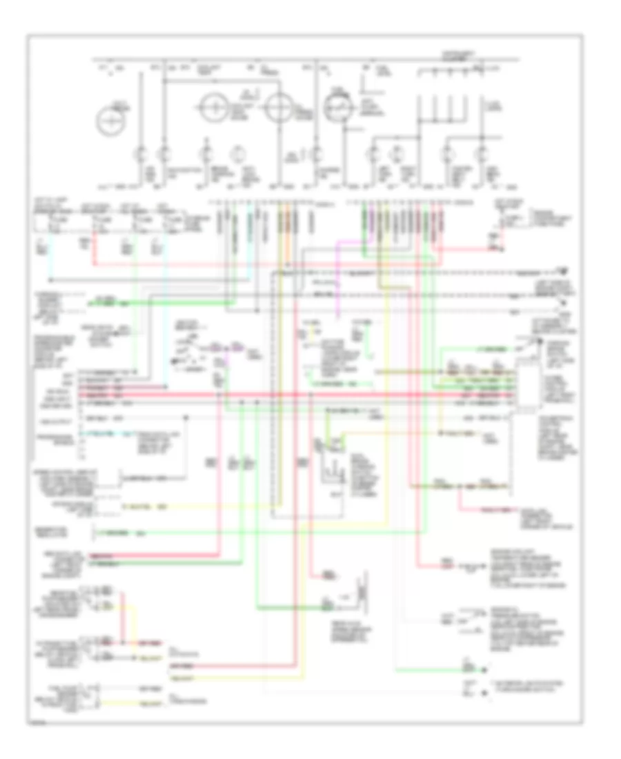 5.0L, Instrument Cluster Wiring Diagram, with 4 Wheel ABS for Ford Club Wagon E150 1995