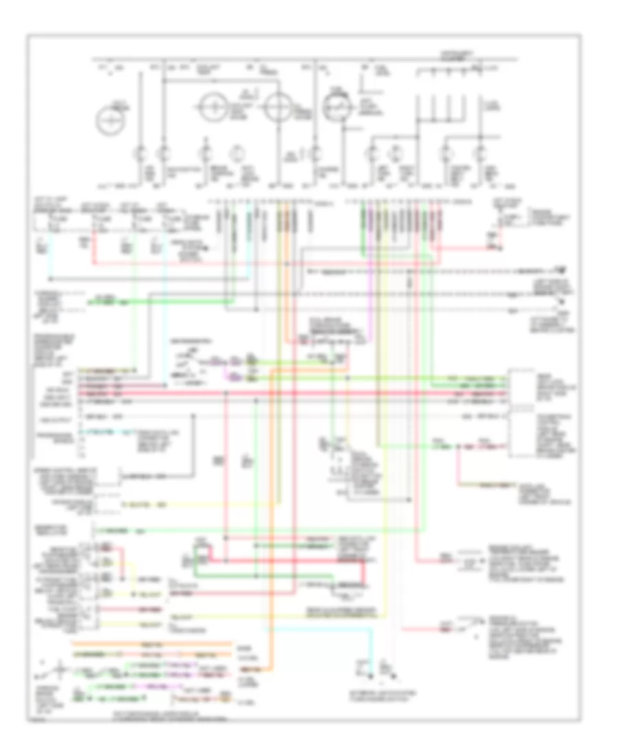 5.0L, Instrument Cluster Wiring Diagram, with Rear Wheel ABS for Ford Club Wagon E150 1995