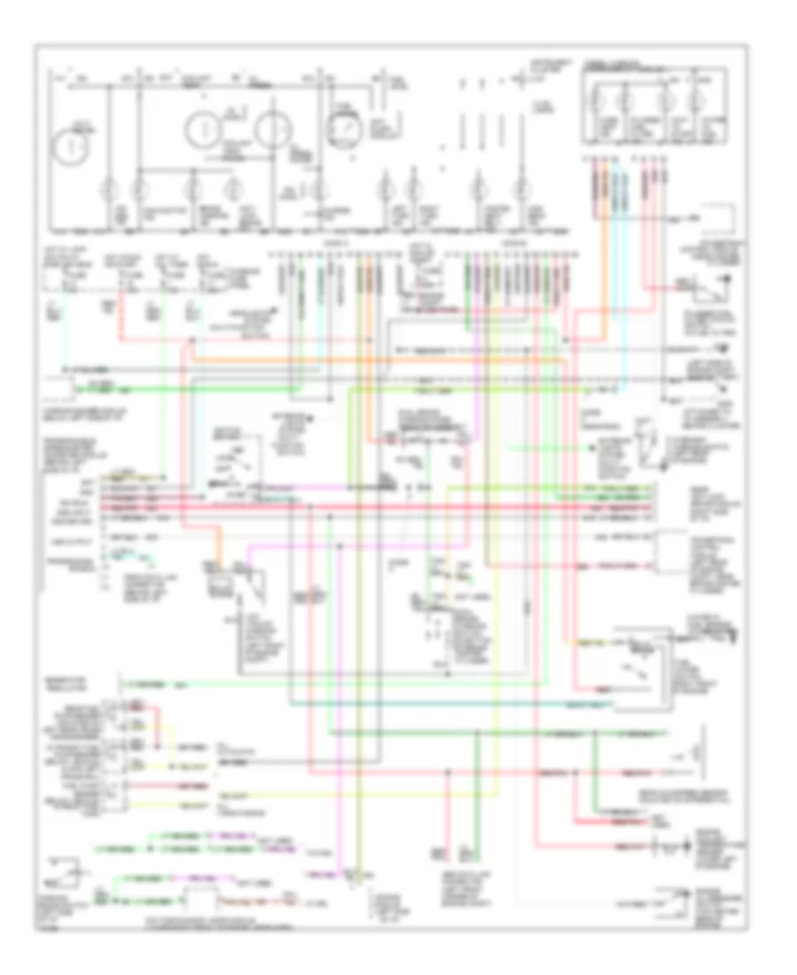 7.3L DI Turbo Diesel, Instrument Cluster Wiring Diagram, with Rear Wheel ABS for Ford Club Wagon E150 1995