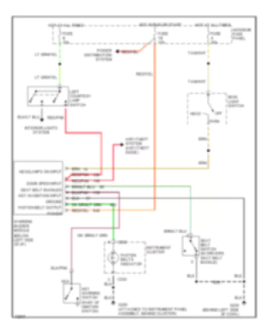 Warning System Wiring Diagrams for Ford Club Wagon E150 1995