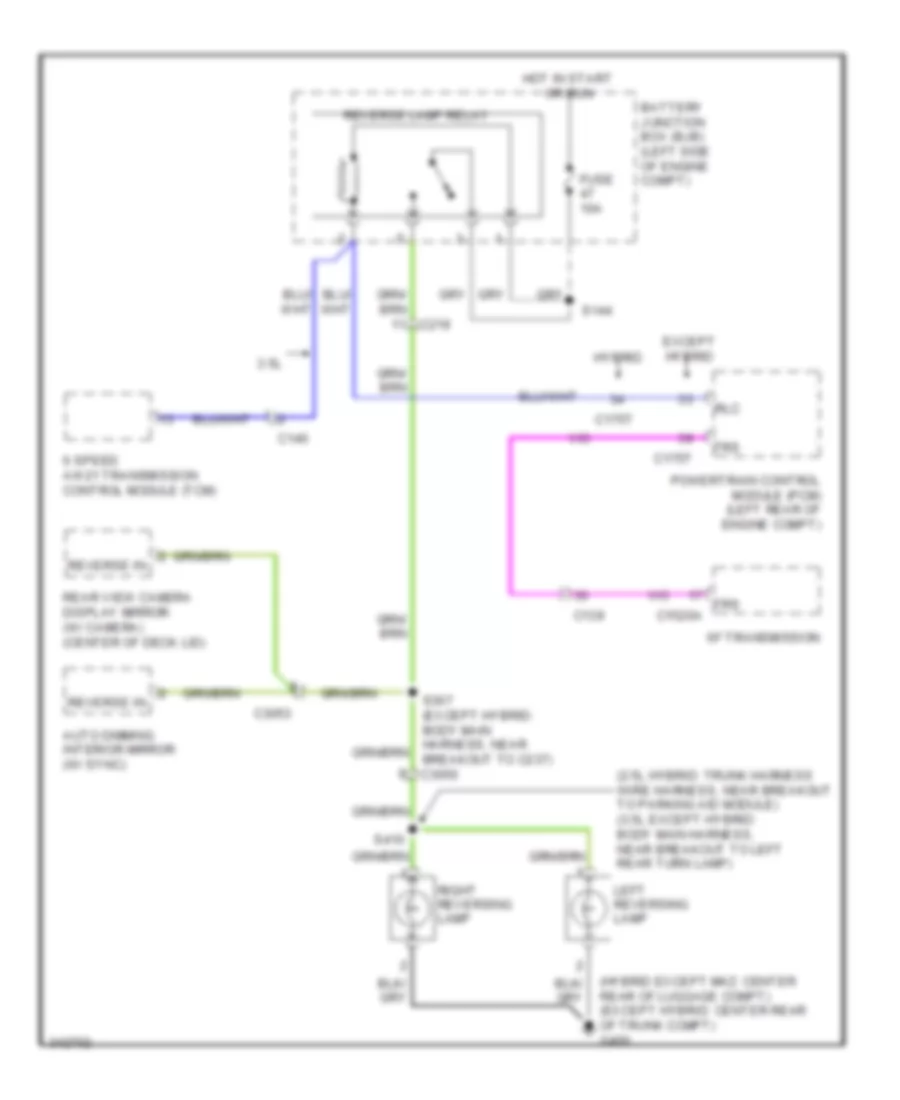 Backup Lamps Wiring Diagram A T for Ford Fusion Hybrid 2011