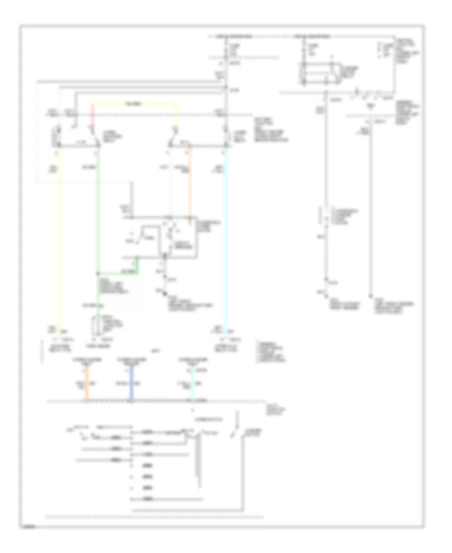 Электросхема переднего дворника стеклоочистителя и омывателя для Ford Taurus SEL 2000