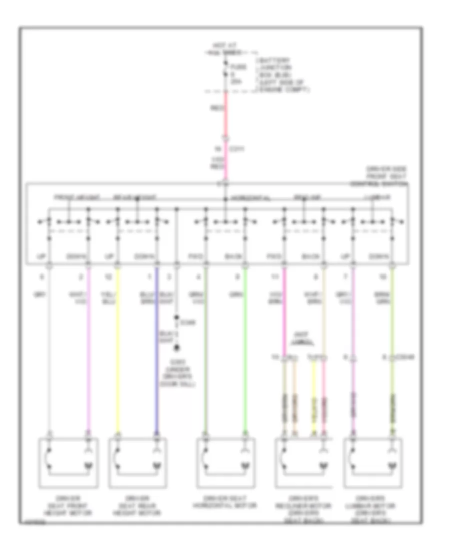 Driver Power Seat Wiring Diagram for Ford C Max Hybrid SE 2014