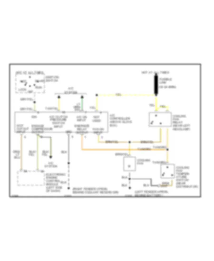 Cooling Fan Wiring Diagram with A C for Ford Escort Pony 1990