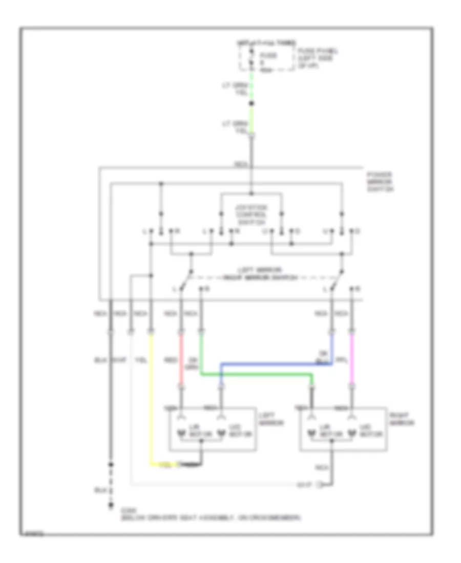Power Mirror Wiring Diagram for Ford Escort Pony 1990