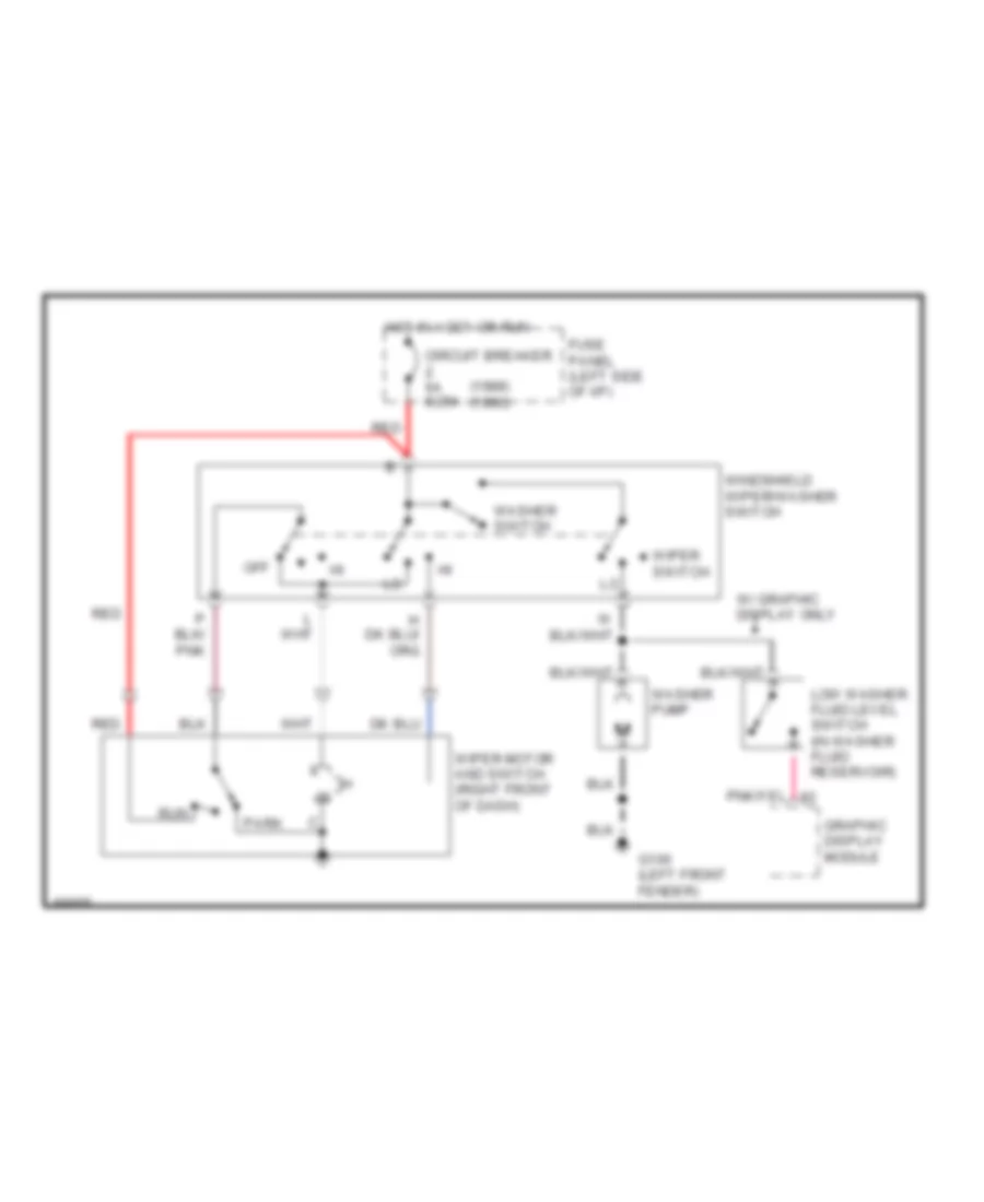 Электросхема стеклоочистителя, дворников и омывателя С 2 скоростями для Ford Escort Pony 1990