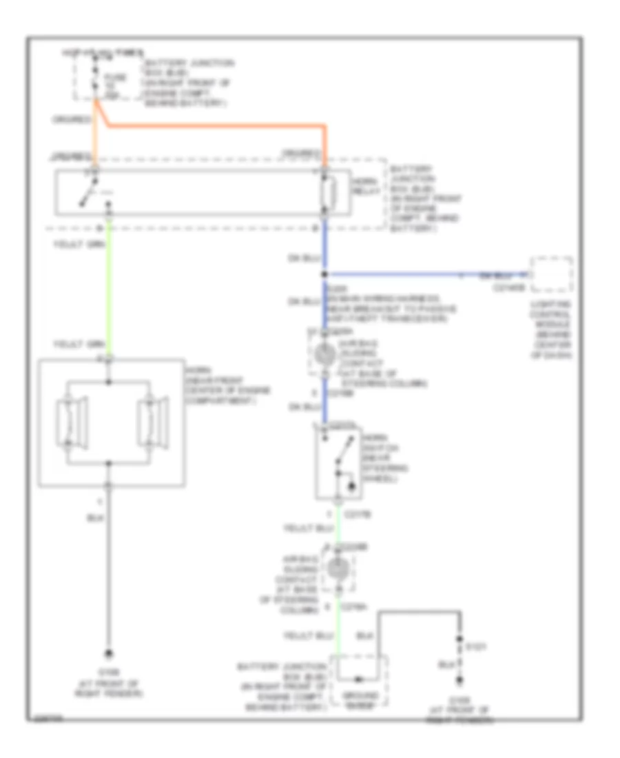 Horn Wiring Diagram for Ford Crown Victoria LX 2006