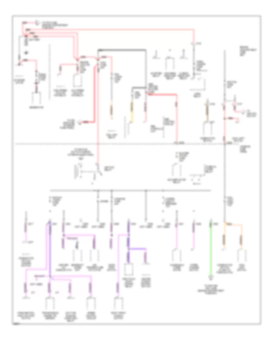 Power Distribution Wiring Diagram 1 of 3 for Ford Contour GL 1995